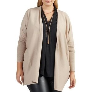 Tart Collections Darma Cashmere Blend Asymmetric Ribbed Trim Cardigan Sweater
